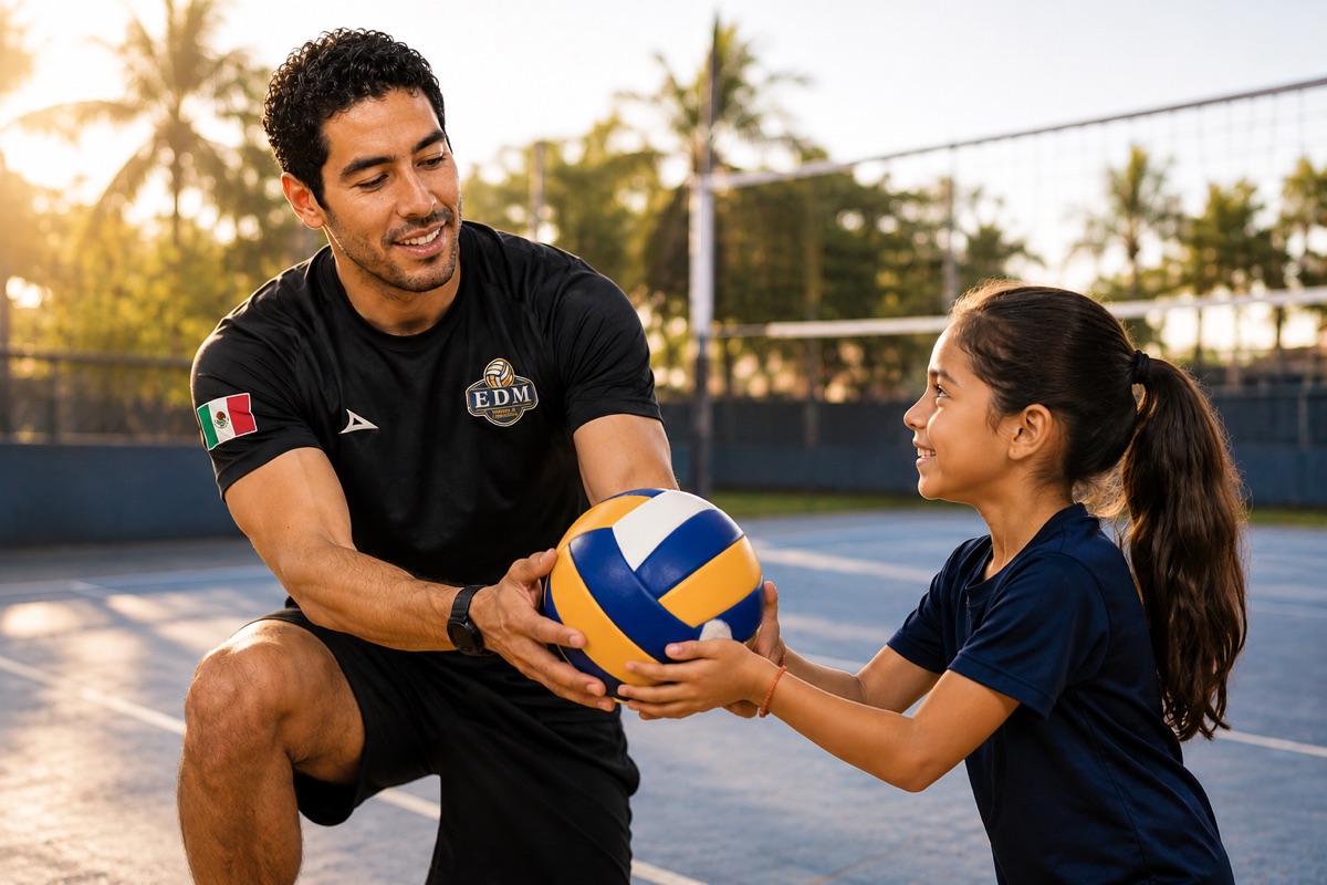Primera clase muestra de voleibol con entrenadora en EDM